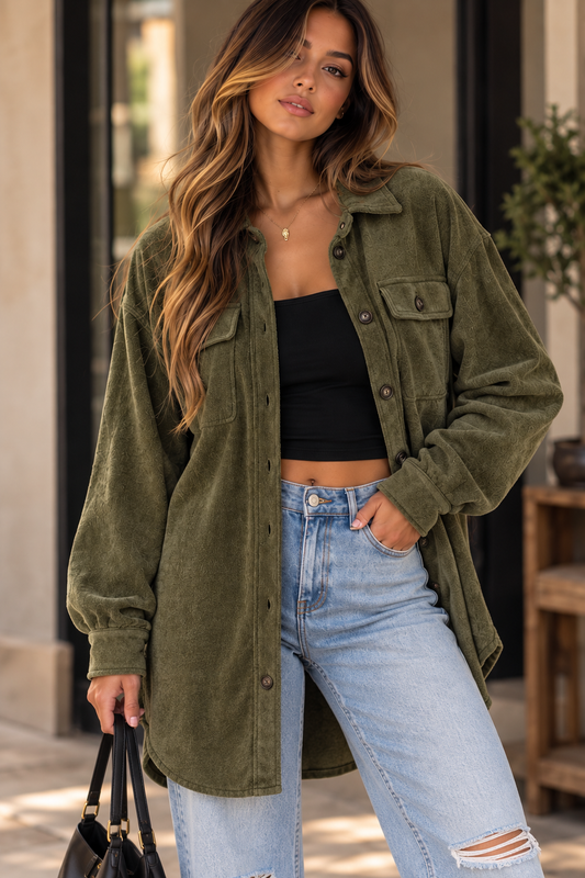 Olive Grove Fleece Shacket