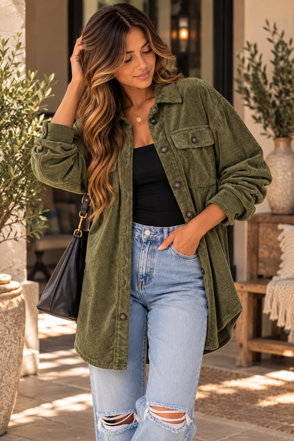 Olive Grove Fleece Shacket